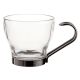 Set van koffiekopjes Quid Transparant Staal Glas (110 ml) (3 Stuks)