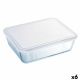 Rechthoekige lunchbox met deksel Pyrex Cook & Freeze 19 x 14 x 5 cm 800 ml Transparant Siliconen Glas (6 Stuks)