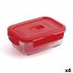 Hermetische Lunchtrommel Luminarc Pure Box 19 x 13 cm Rood 1,22 L Glas (6 Stuks)