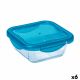 Hermetische Lunchtrommel Pyrex Cook & go Blauw Glas (800 ml) (6 Stuks)