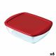 Rechthoekige lunchbox met deksel Pyrex Cook & Store Rechthoekig 1 L Rood Glas (6 Stuks)