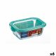 Rechthoekige lunchbox met deksel Luminarc Keep'n Lagon 18,5 x 13 x 6,6 cm Turkoois 1,22 L Glas (6 Stuks)