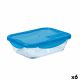 Hermetische Lunchtrommel Pyrex Cook & Go Blauw Glas (800 ml) (6 Stuks)