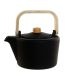 Theepot DKD Home Decor 19 x 17 x 17,2 cm Zwart Roestvrij staal 1,3 L Hout MDF