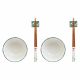 Sushi-set DKD Home Decor 25 x 25 x 6,5 cm Porselein Hout Wit Groen Orientaals (6 Onderdelen) (25 x 25 x 6,5 cm) (6 pcs)