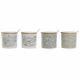 Suikerpot DKD Home Decor Beige Grijs Natuurlijk Bamboe Keramiek 4 Onderdelen 9,5 x 9,5 x 9,5 cm