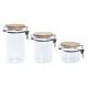 Set van 3 Potjes DKD Home Decor Transparant Natuurlijk 14 x 10 x 26,3 cm