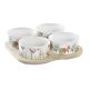 Set voor voorgerechtjes DKD Home Decor Multicolour Natuurlijk Bamboe Plastic Keramiek Tropisch 19,7 x 19,7 x 1 cm (5 pcs)