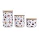 Set van 3 Potjes DKD Home Decor Natuurlijk Wit Multicolour Bamboe Keramiek 10 x 10 x 17 cm Cupcake