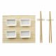 Sushi-set DKD Home Decor Metaal Bamboe Wit Natuurlijk Orientaals 30 x 40 cm 28 x 22 x 2,5 cm (9 Onderdelen)