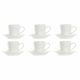 Set van koffiekopjes DKD Home Decor Natuurlijk Rubberwood Wit Keramiek 90 ml