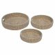 Set van trays DKD Home Decor Natuurlijk Wit Natuurlijke Vezel (43 x 43 x 10 cm) (3 Onderdelen)