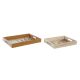 Set van trays DKD Home Decor Natuurlijk Mosterd Hout MDF 40 x 5 x 30 cm Boho (2 Stuks)