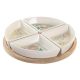 Snackdienblad DKD Home Decor 21,5 x 21,5 x 1 cm Beige Wit Keramiek Traditioneel