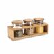 Set van 3 Potjes DKD Home Decor 31 x 11 x 11,5 cm Natuurlijk Bamboe Borosilicaatglas