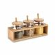 Set van 3 Potjes DKD Home Decor 31 x 11 x 10,5 cm Natuurlijk Bamboe Borosilicaatglas