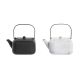 Theepot DKD Home Decor Zwart Roestvrij staal Wit 1,2 L (2 Stuks)