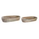 Set van trays DKD Home Decor 43 x 22 x 8 cm Natuurlijk Geel Tropisch Zeegras (2 Stuks)