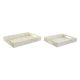 Set van trays DKD Home Decor Wit Parelmoer Bamboe 40 x 30 x 5 cm Mediterrane (2 Stuks)