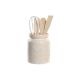 Pot voor Keukengerei DKD Home Decor Roze Metaal Wit Dolomite Hout MDF 12 x 12 x 25 cm (5 Stuks)