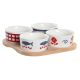 Set voor voorgerechtjes DKD Home Decor 19,7 x 19,7 x 1 cm Natuurlijk Rood Blauw Wit Keramiek Mediterrane Huizen