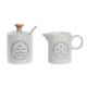 Melk- en Suikerpot DKD Home Decor 11 x 7,5 x 9 cm Wit Keramiek