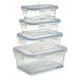 Set Lunchboxen Vivalto Glas Kristal (16 x 8,5 x 22 cm) (4 Onderdelen)