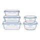 Set Lunchboxen Transparant Plastic Glas (5 Onderdelen)