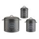 Set van 3 Potjes Enjoy your Kitchen Grijs Metaal (3 pcs)