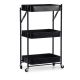 Groentetrolley Zwart Staal Plastic (29,5 x 78,5 x 45,5 cm)