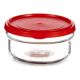 Ronde Lunchtrommel met Deksel Rood 4,15 L Transparant Plastic Glas 12 x 6 x 12 cm 415 ml