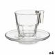 Set van 6 kopjes met schotel Casablanca Transparant Glas 4 Stuks (70 ml)