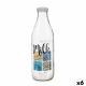 Glazen fles Transparant Metaal Glas 1 L (6 Stuks)