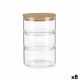 Set van stapelbare en luchtdichte voedselcontainers Transparant Bamboe 1,2 L 11,2 x 17,5 x 11,2 cm (8 Stuks)