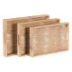 Snackdienblad 45 x 31 x 5 cm Lakens Natuurlijk Hout Rotan 3 Onderdelen